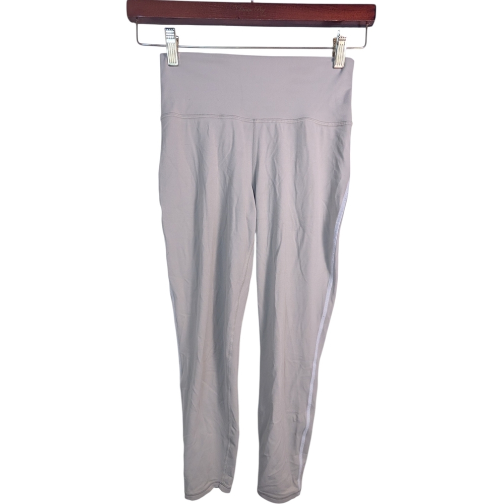 ATHLETA Beige Transcend Contrast Stitch 7/8 Tight Leggings Size S